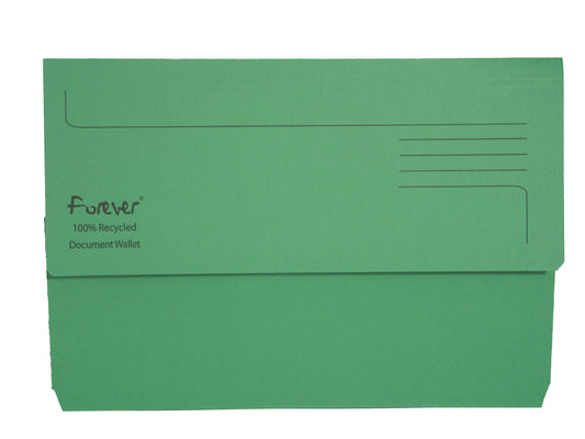 Exacompta Forever Document Wallet Manilla Foolscap Half Flap 290gsm Green (Pack 25) - 211/5004Z - NWT FM SOLUTIONS - YOUR CATERING WHOLESALER