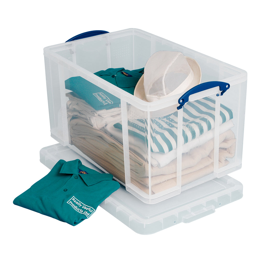 Really Useful Clear Plastic Storage Box 84 Litre - NWT FM SOLUTIONS - YOUR CATERING WHOLESALER