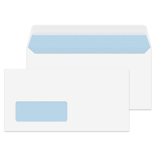 ValueX Wallet Envelope DL Peel and Seal Window 100gsm White (Pack 500) - 23884 - NWT FM SOLUTIONS - YOUR CATERING WHOLESALER