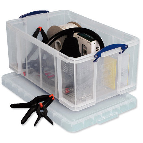 Really Useful Clear Plastic Storage Box 64 Litre