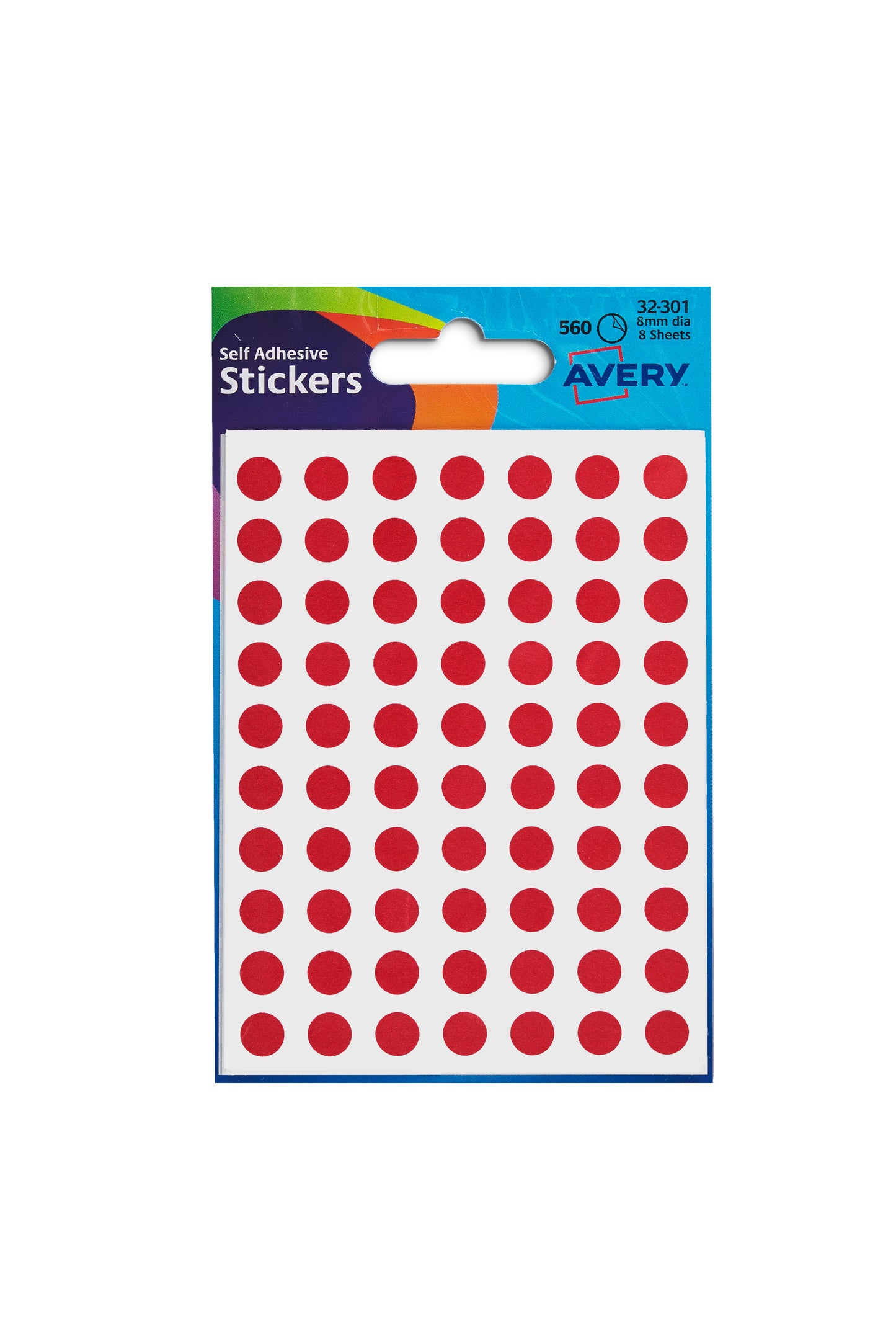 Avery Coloured Label Round 8mm Diameter Red (Pack 10 x 560 Labels) 32-301 - NWT FM SOLUTIONS - YOUR CATERING WHOLESALER