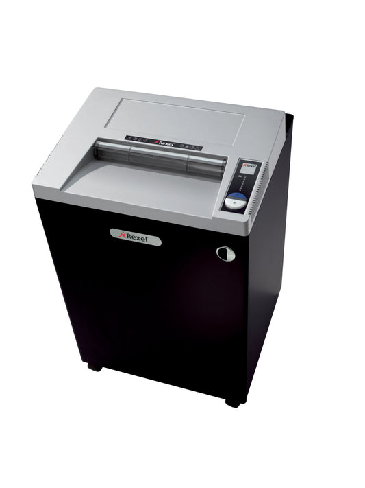 Rexel Wide Entry RLWX25 Cross Cut Shredder 175 Litre 26 Sheet Black/Silver 2103025 - NWT FM SOLUTIONS - YOUR CATERING WHOLESALER