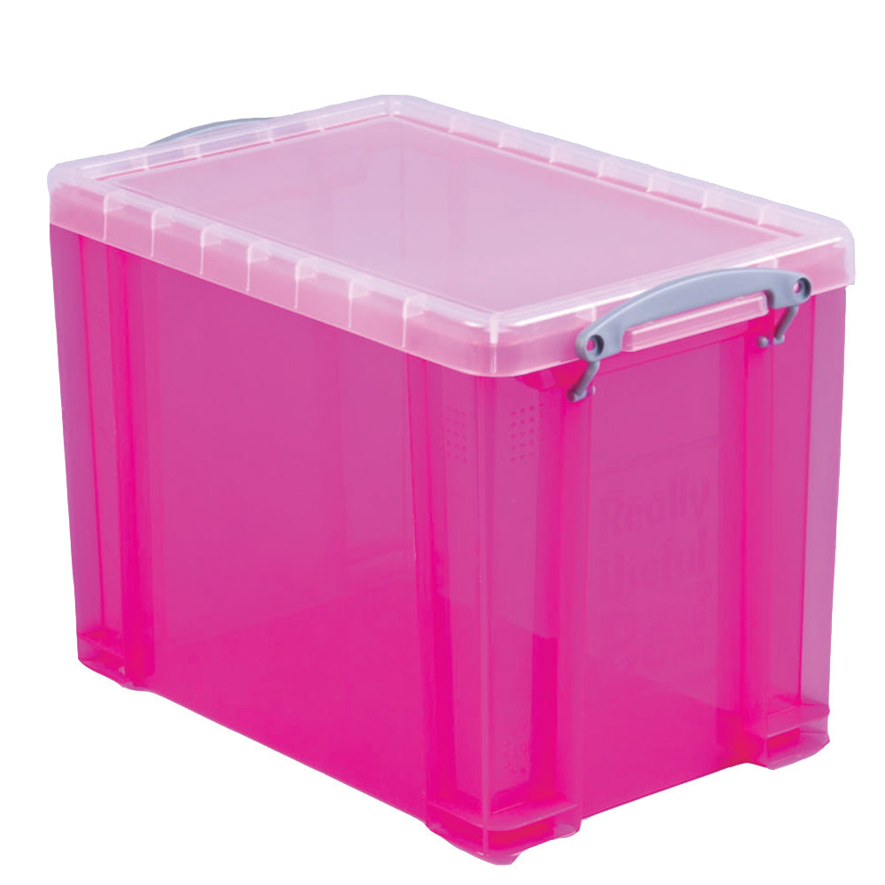 Really Useful Pink Plastic Storage Box 18 Litre (Clear Lid) - NWT FM SOLUTIONS - YOUR CATERING WHOLESALER