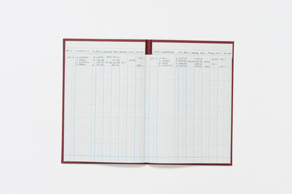 Guildhall Headliner Account Book Casebound 298x203mm 6 Cash Columns 80 Pages Red - 38/6Z