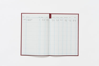 Guildhall Headliner Account Book Casebound 298x203mm 8 Cash Columns 80 Pages Red 38/8Z