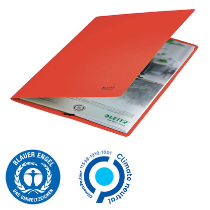 Leitz Recycle Card Folder With Elastic Band Closure A4 Red 39080025