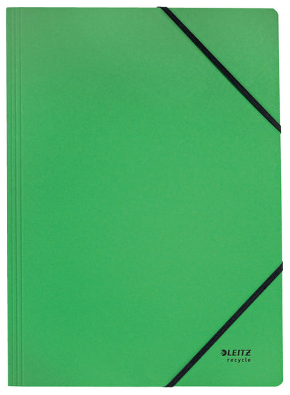 Leitz Recycle Card Folder With Elastic Band Closure A4 Green 39080055 - NWT FM SOLUTIONS - YOUR CATERING WHOLESALER