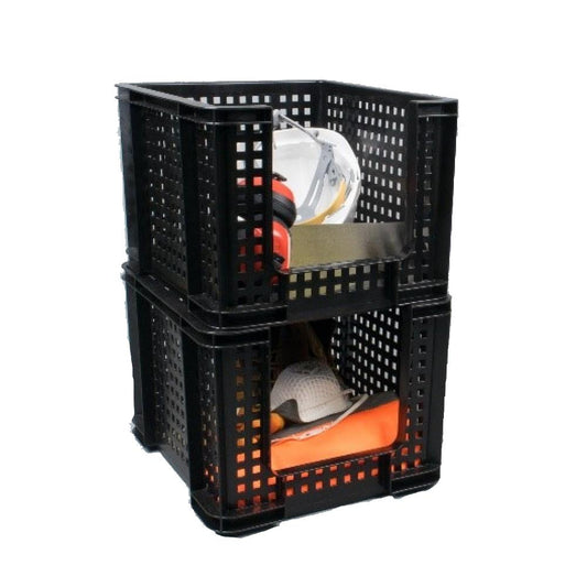 Really Useful Black Open Front Storage Crate 35 Litre - NWT FM SOLUTIONS - YOUR CATERING WHOLESALER