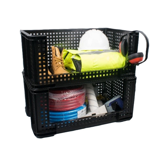 Really Useful Black Open Front Storage Crate 64 Litre - NWT FM SOLUTIONS - YOUR CATERING WHOLESALER