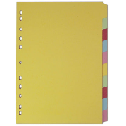 Elba Divider 10 Part A4 160gsm Card Assorted Colours 400007246 - NWT FM SOLUTIONS - YOUR CATERING WHOLESALER