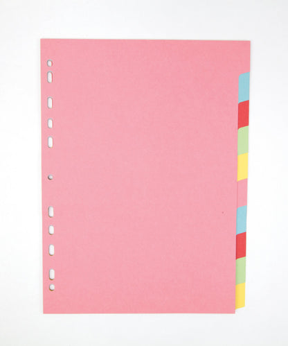 Elba Divider 10 Part A4 160gsm Card Assorted Colours 400007246