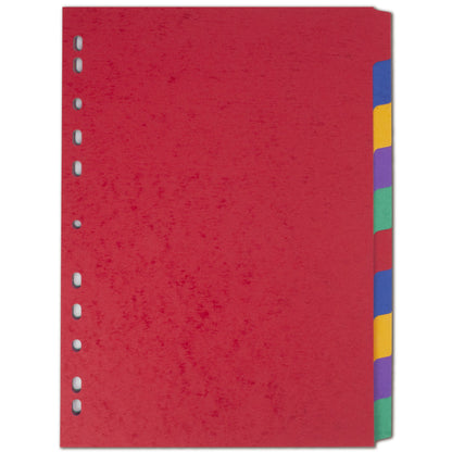 Elba Coloured Pressboard Dividers A4 Euro Punched 10 Part 400007513 - NWT FM SOLUTIONS - YOUR CATERING WHOLESALER