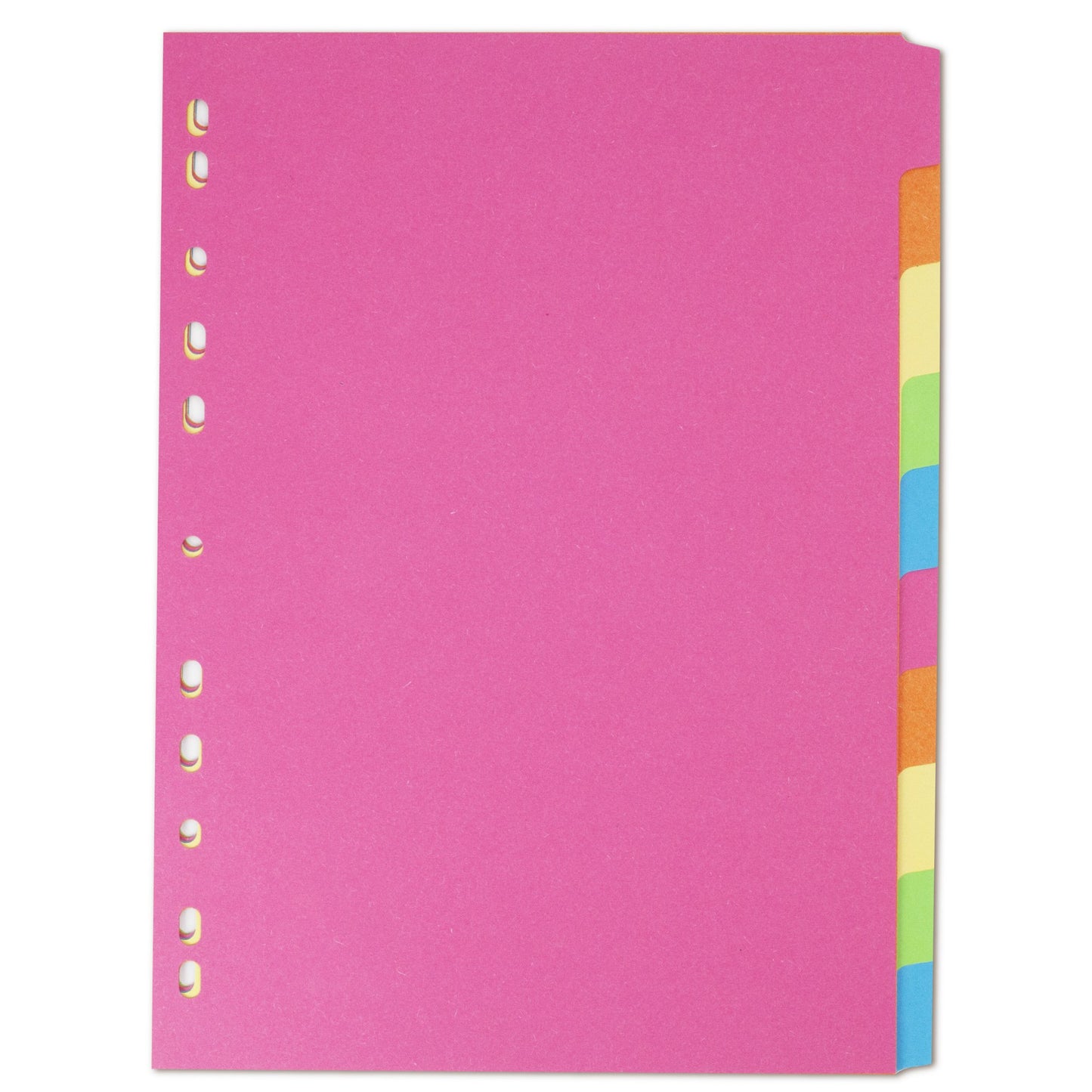 Elba Bright Coloured Card Dividers A4 Multipunched 10 Part 400008300