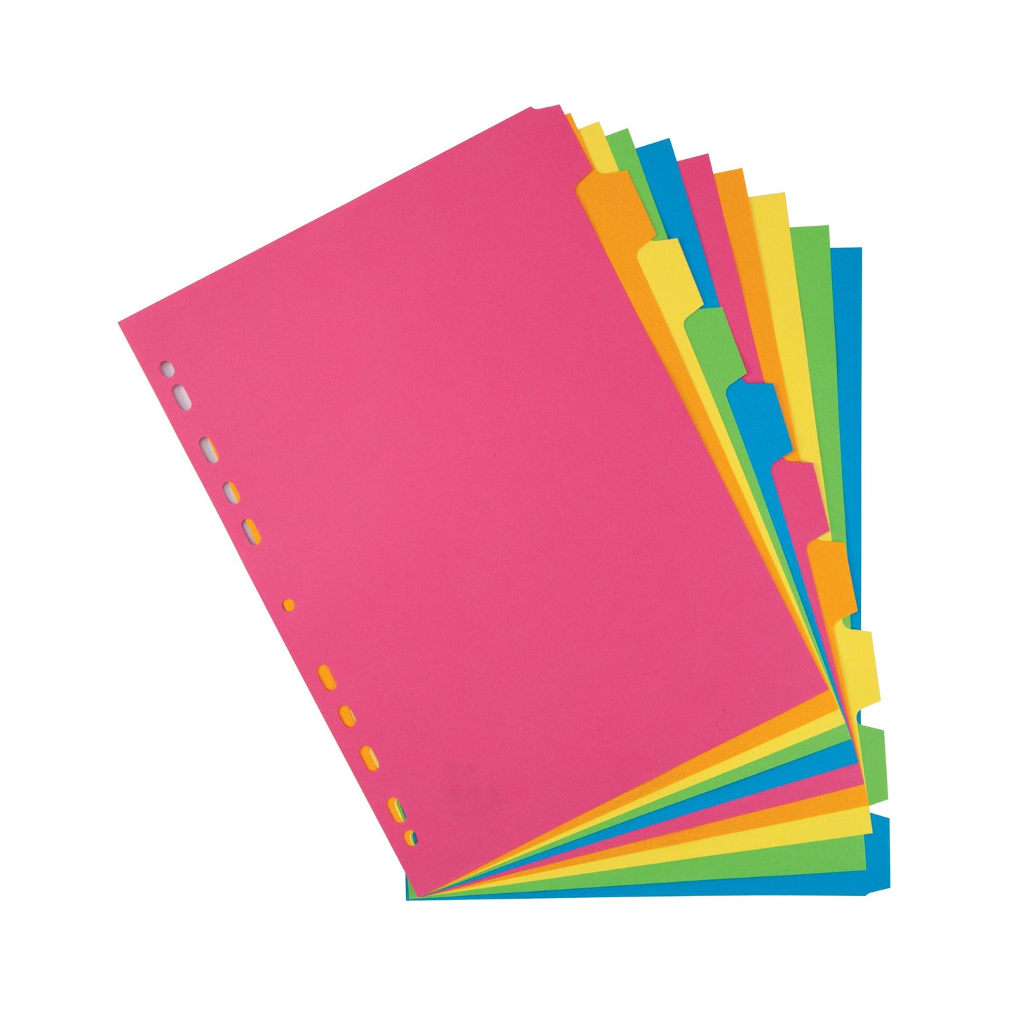 Elba Bright Coloured Card Dividers A4 Multipunched 10 Part 400008300