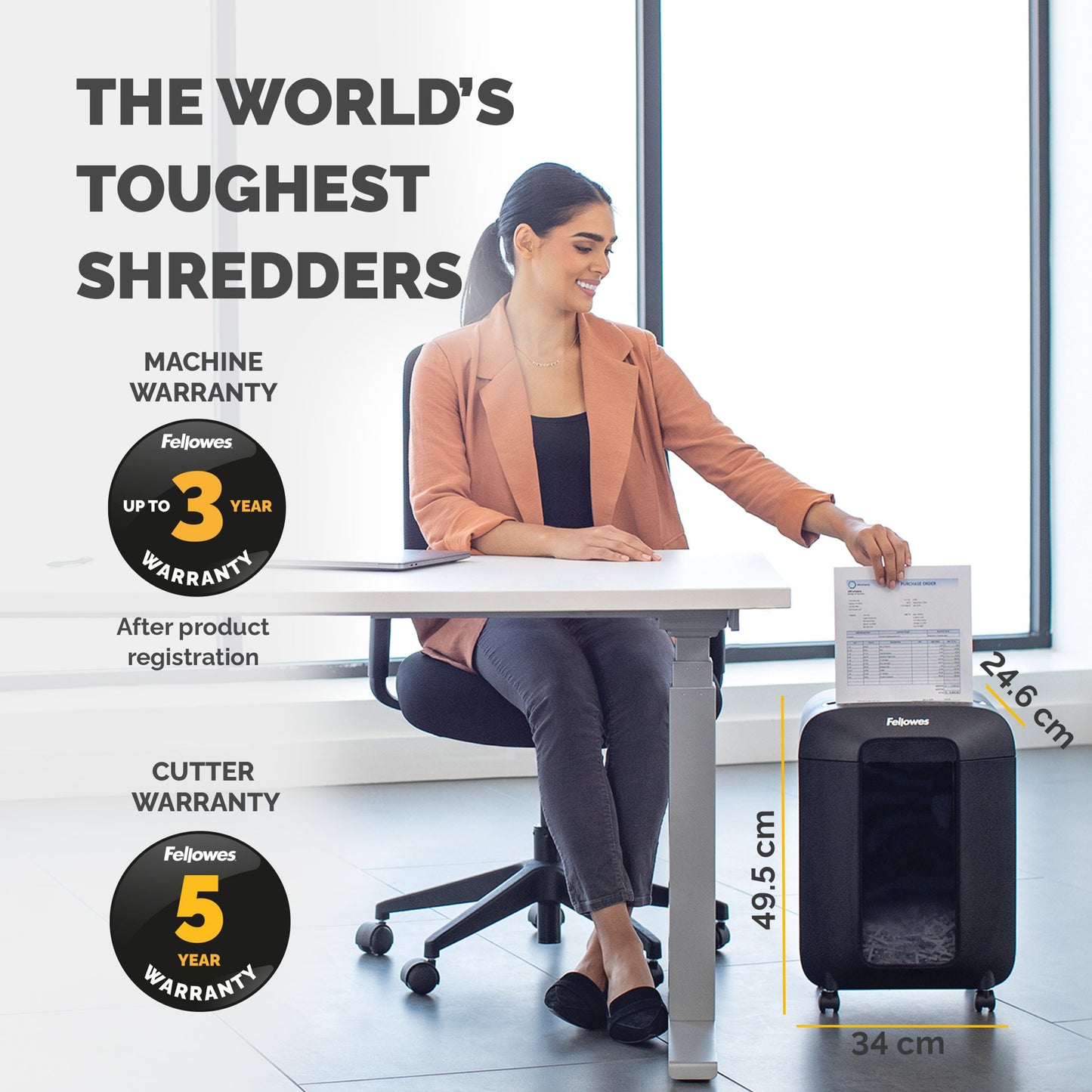 Fellowes Powershred LX85 Cross Cut Shredder 19 Litre 12 Sheet Black 4400901