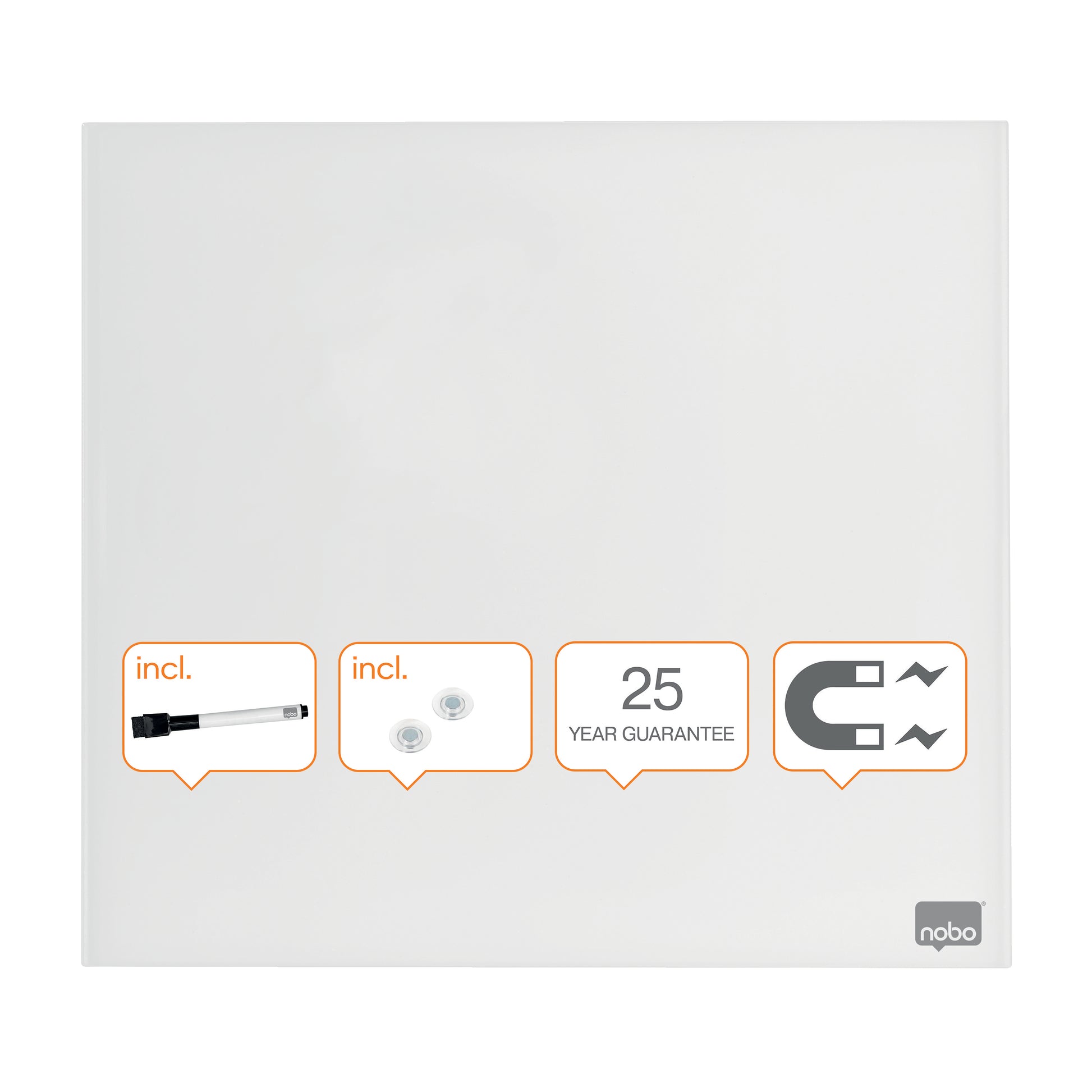 Nobo Magnetic Glass Whiteboard Tile 300x300mm White 1903956 - NWT FM SOLUTIONS - YOUR CATERING WHOLESALER