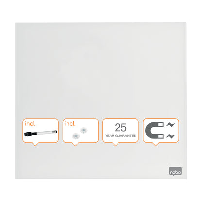 Nobo Magnetic Glass Whiteboard Tile 300x300mm White 1903956 - NWT FM SOLUTIONS - YOUR CATERING WHOLESALER