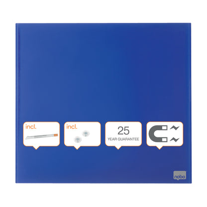 Nobo Magnetic Glass Whiteboard Tile 450x450mm Blue 1903953 - NWT FM SOLUTIONS - YOUR CATERING WHOLESALER