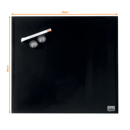 Nobo Magnetic Glass Whiteboard Tile 300x300mm Black 1903950