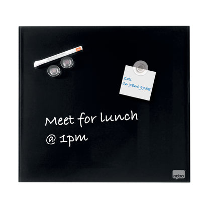 Nobo Magnetic Glass Whiteboard Tile 300x300mm Black 1903950