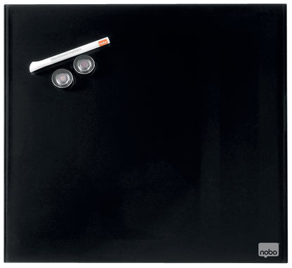 Nobo Magnetic Glass Whiteboard Tile 300x300mm Black 1903950