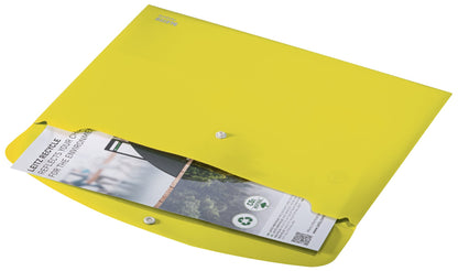 Leitz Recycle Polypropylene Document Wallet With Push Button Closure Yellow 46780015