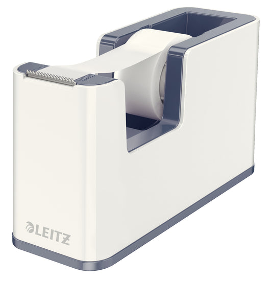 Leitz WOW Dual Colour Tape Dispenser for 19mm Tapes White/Grey 53641001 - NWT FM SOLUTIONS - YOUR CATERING WHOLESALER
