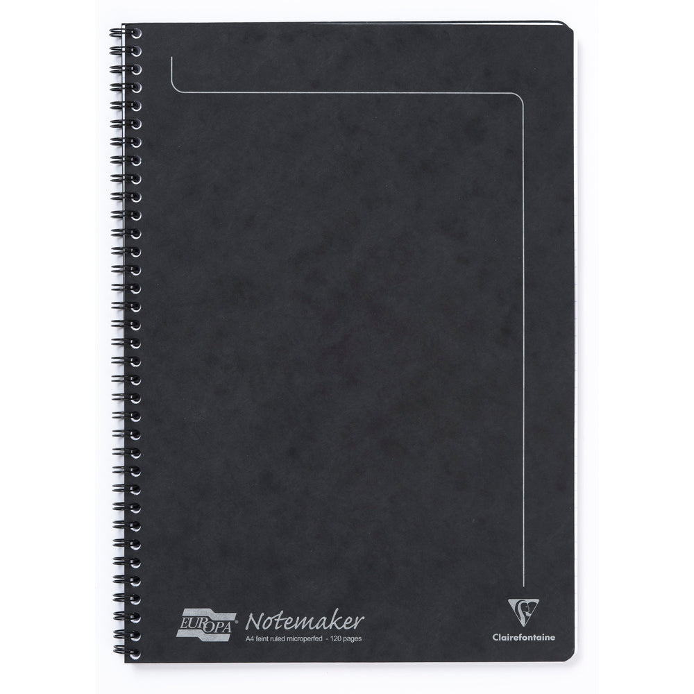 Clairefontaine Europa Notemaker A4 Wirebound Pressboard Cover Notebook Ruled 120 Pages Black (Pack 10) - 4862 - NWT FM SOLUTIONS - YOUR CATERING WHOLESALER