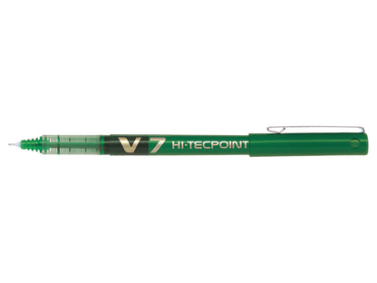 Pilot V7 Hi-Tecpoint Liquid Ink Rollerball Pen 0.7mm Tip 0.5mm Line Green (Pack 12) - 101101204 - NWT FM SOLUTIONS - YOUR CATERING WHOLESALER