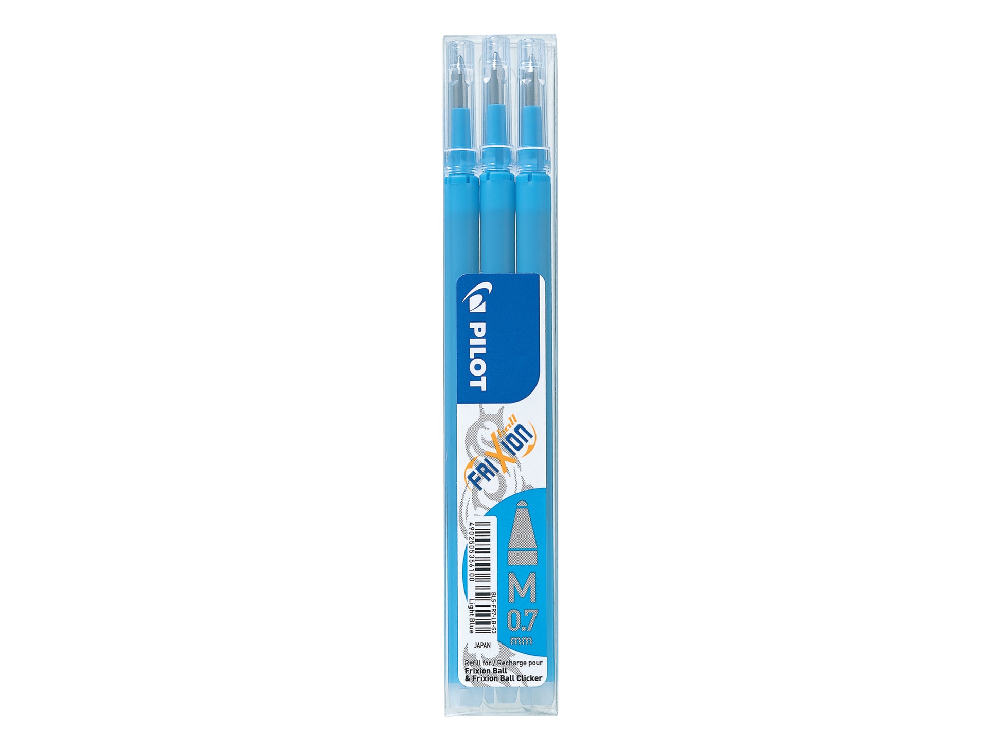 Pilot Refill for FriXion Ball/Clicker Pens 0.7mm Tip Light Blue (Pack 3) - 75300310 - NWT FM SOLUTIONS - YOUR CATERING WHOLESALER