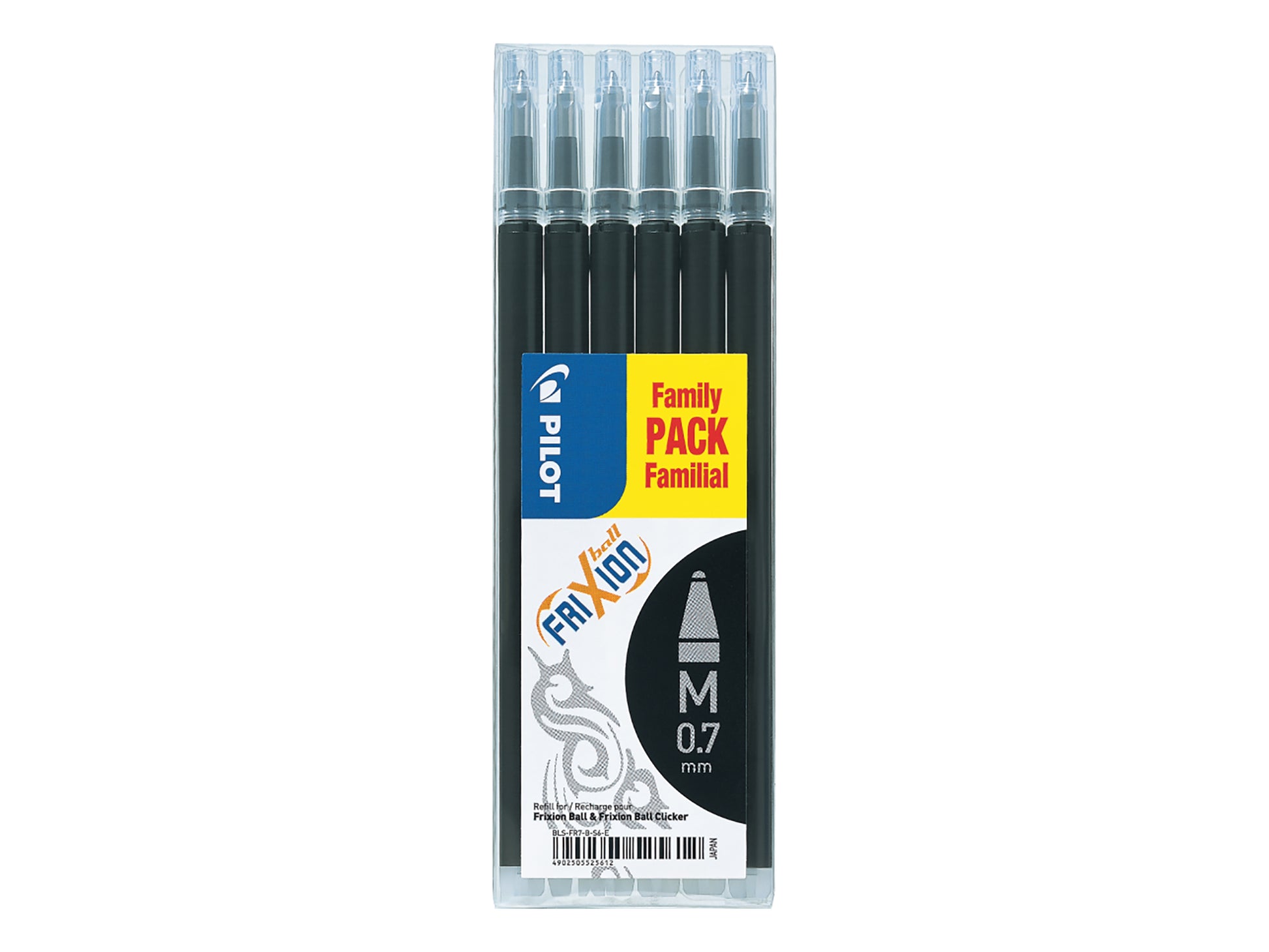 Pilot Refill for FriXion Ball/Clicker Pens 0.7mm Tip Black (Pack 6) - 4902505525612 - NWT FM SOLUTIONS - YOUR CATERING WHOLESALER