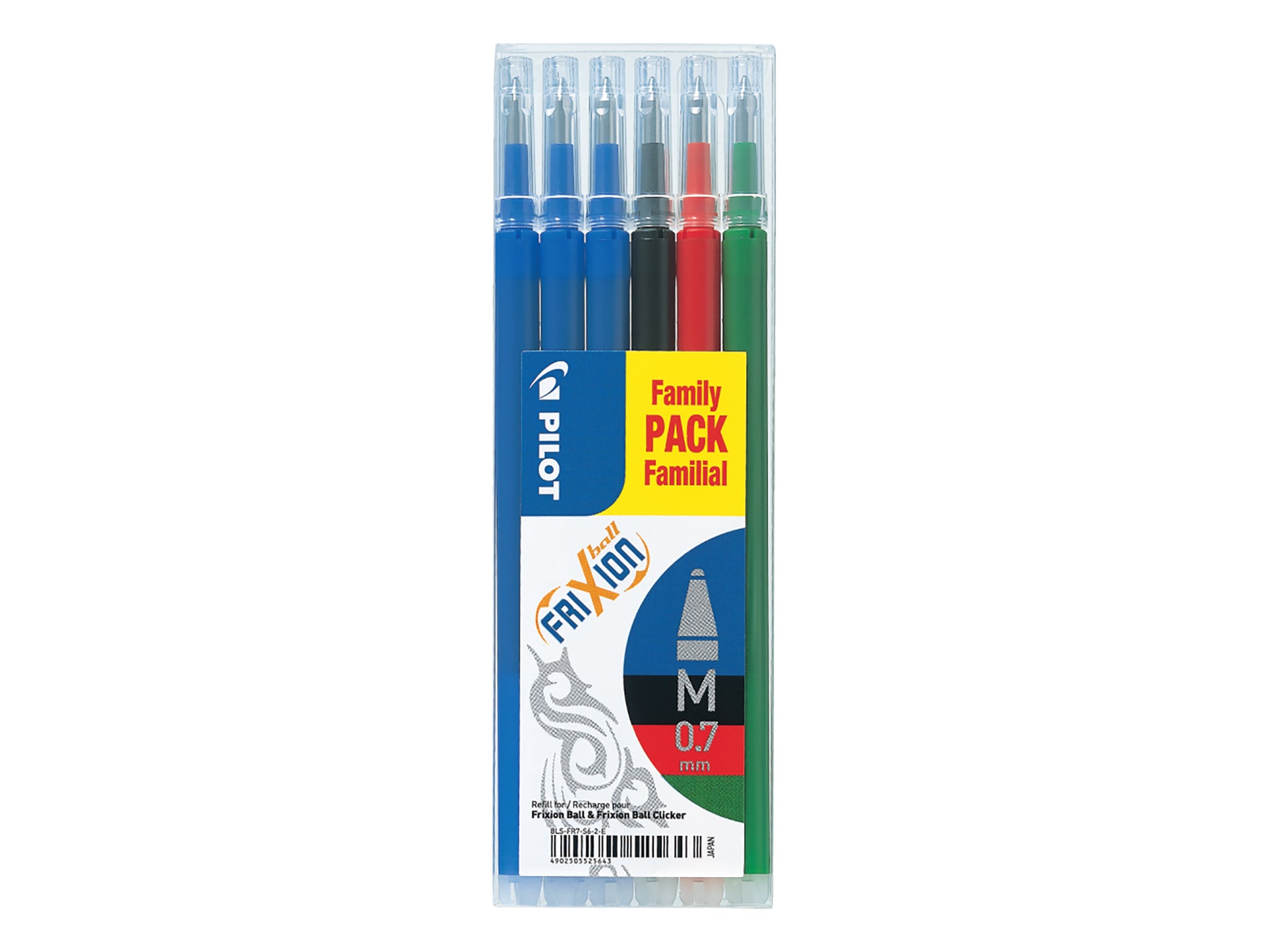 Pilot Refill for FriXion Ball/Clicker Pens 0.7mm Tip Assorted Colours (Pack 6) - 4902505525643 - NWT FM SOLUTIONS - YOUR CATERING WHOLESALER