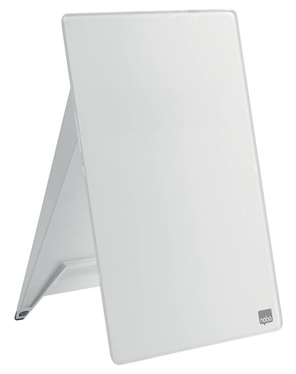 Nobo Desktop Whiteboard Easel Glass Non Magnetic 216x297mm Brilliant White 1905173