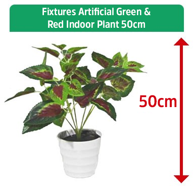Fixtures Artificial Green & Red Indoor Plant 50cm - NWT FM SOLUTIONS - YOUR CATERING WHOLESALER
