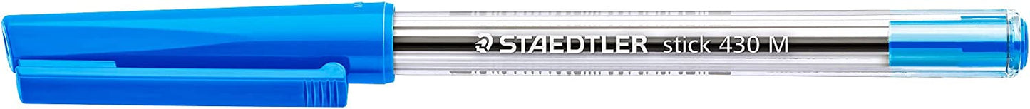 Staedtler Stick 430 Blue Ballpoint Pens 10's