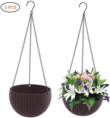 Fixtures Brown Rattan Hanging Basket 25cm x 16cm