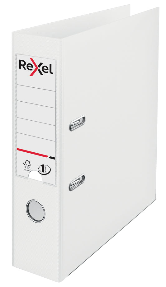 Rexel Choices Lever Arch File Polypropylene A4 75mm Spine Width White (Pack 10) 2115502 - NWT FM SOLUTIONS - YOUR CATERING WHOLESALER