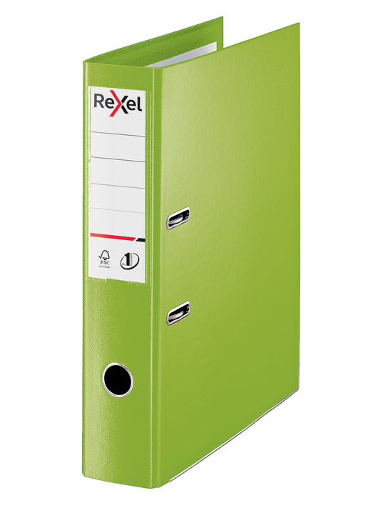 Rexel Choices Lever Arch File Polypropylene Foolscap 75mm Spine Width Green (Pack 10) 2115514 - NWT FM SOLUTIONS - YOUR CATERING WHOLESALER