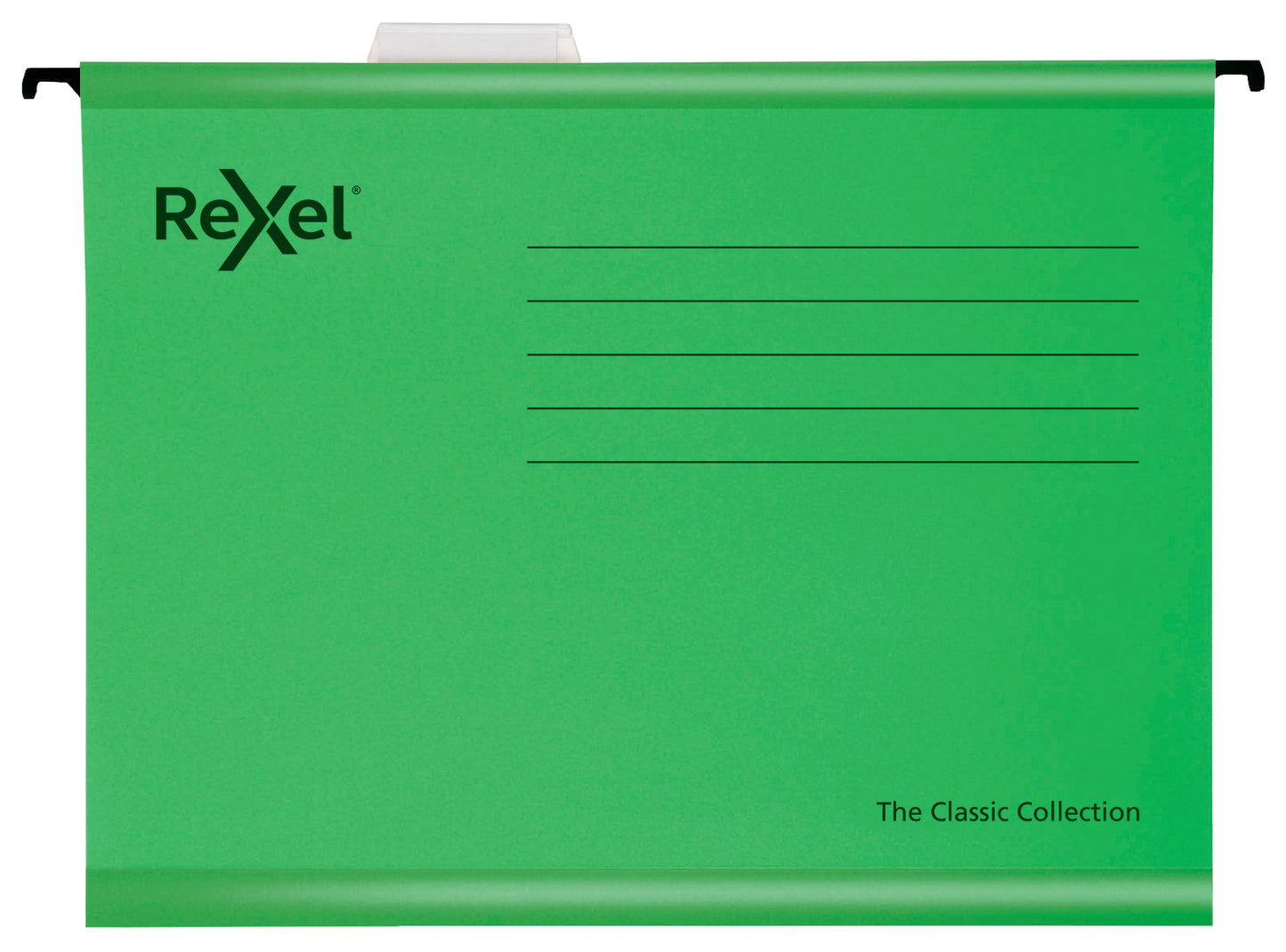 Rexel Classic Foolscap Suspension File Card 15mm V Base Green (Pack 25) 2115591 - NWT FM SOLUTIONS - YOUR CATERING WHOLESALER