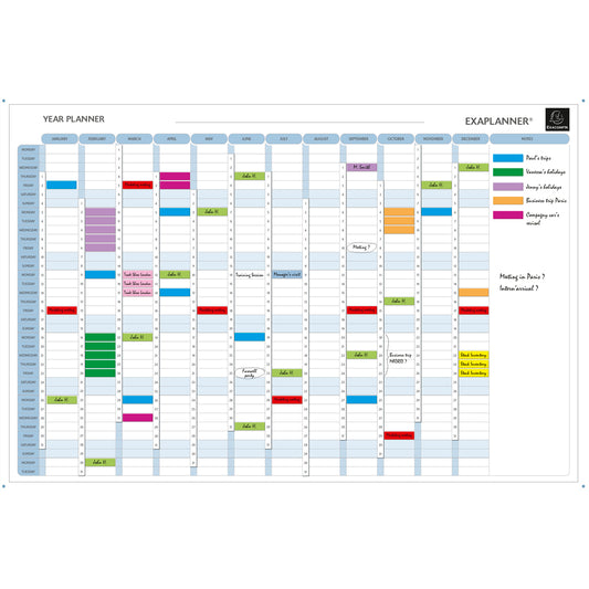 Exaplanner Yearly Magnetic Planner 900x590mm - 56153E - NWT FM SOLUTIONS - YOUR CATERING WHOLESALER