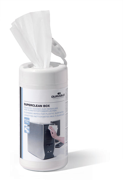 Durable Superclean Plastic Surface Cleaning Wipes (Pack 100) 570802 - NWT FM SOLUTIONS - YOUR CATERING WHOLESALER