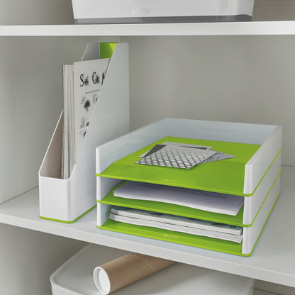 Leitz WOW Dual Colour Magazine File A4 White/Green 53621054