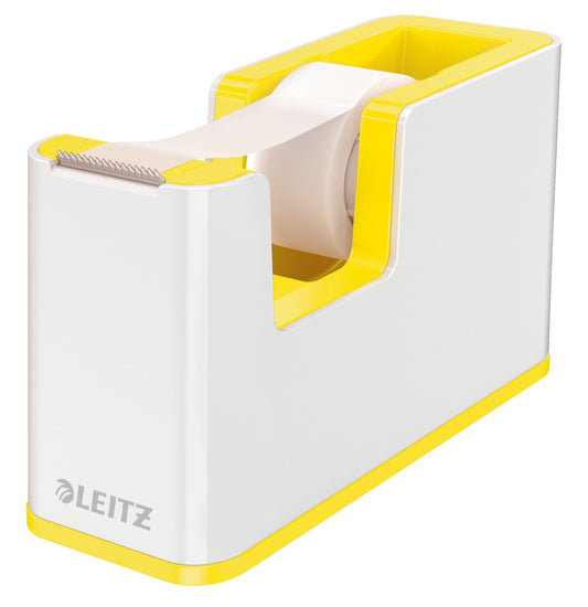 Leitz WOW Tape Dispenser White/Yellow 53641016 - NWT FM SOLUTIONS - YOUR CATERING WHOLESALER