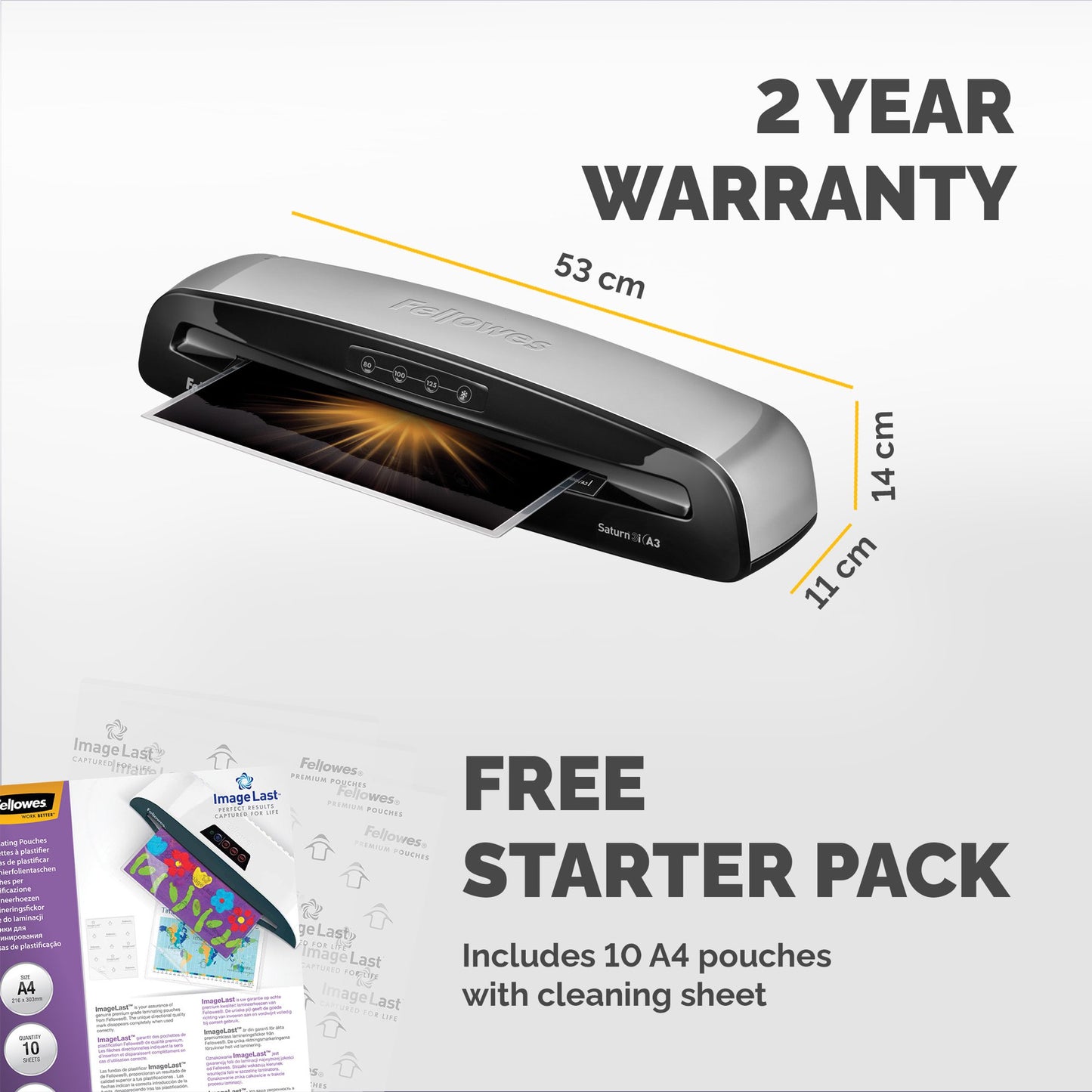 Fellowes Saturn 3i A3 Laminator Silver/Black 5736101