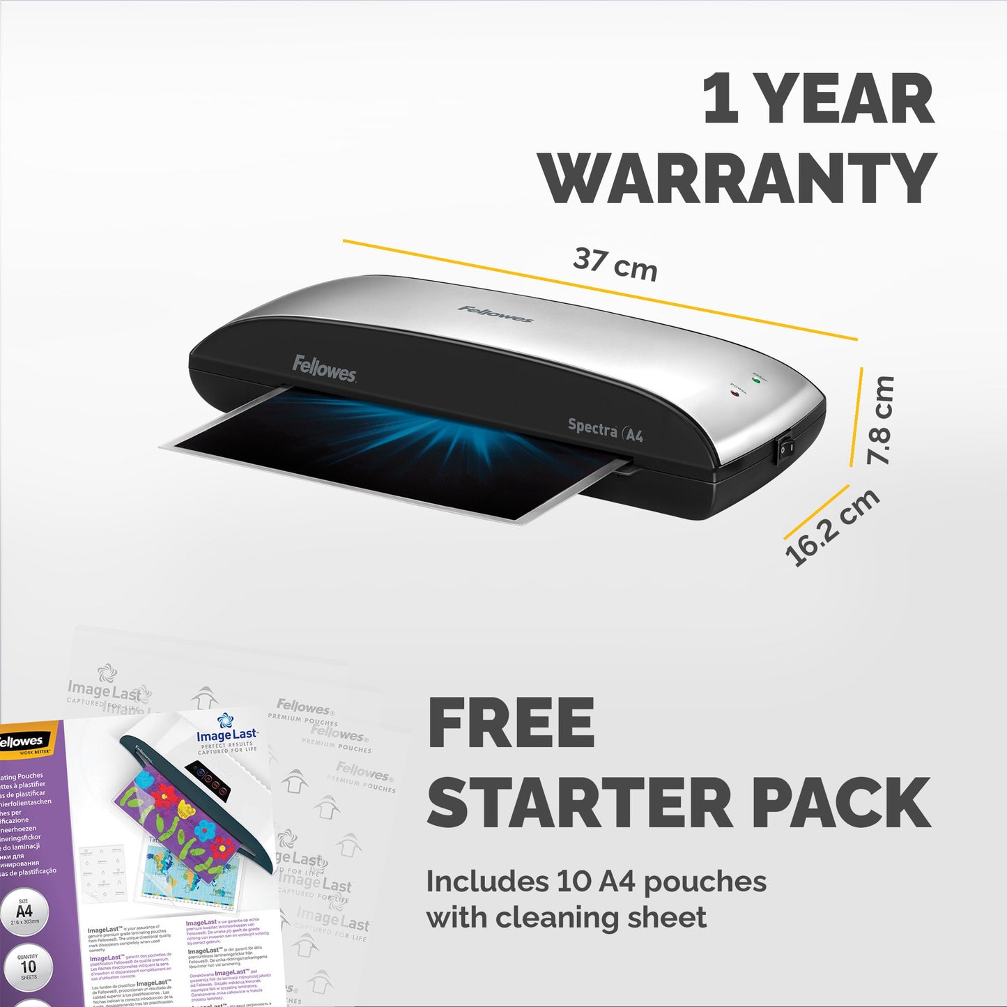 Fellowes Spectra A4 Laminator Black/Grey 5737901