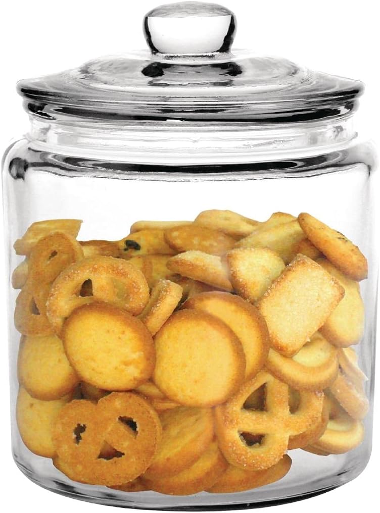 Large 4L Fixtures Glass Jar with Air Tight lid for Biscuits,Sweets,Coffee, etc..