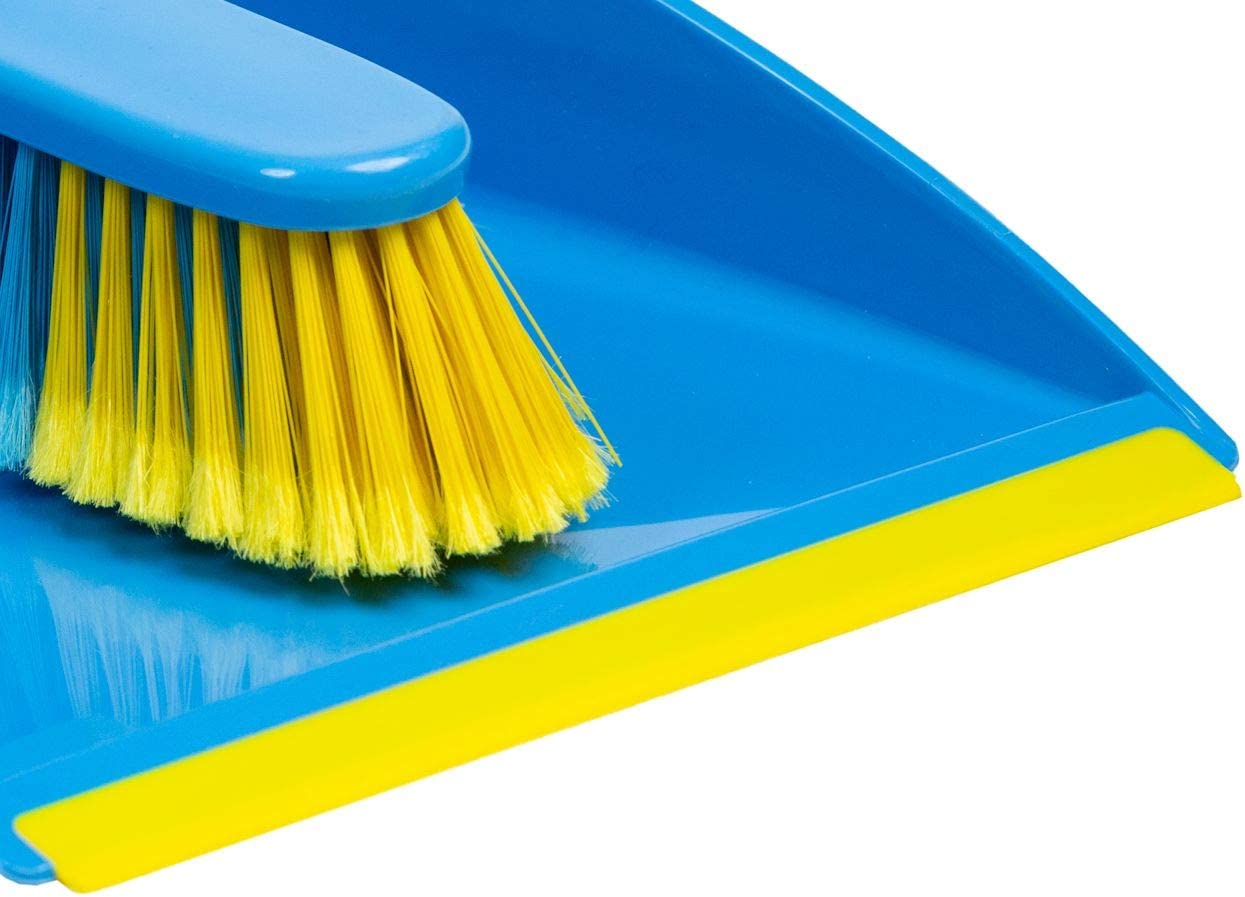 Flash Dustpan & Brush Set, Blue & Yellow Branded