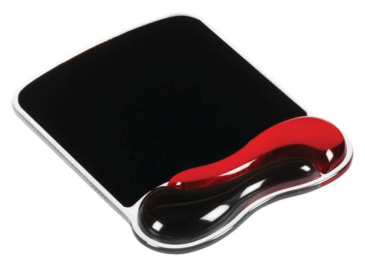 Kensington Duo Gel MousePad with Wrist Support Red/Black - 62402 - NWT FM SOLUTIONS - YOUR CATERING WHOLESALER