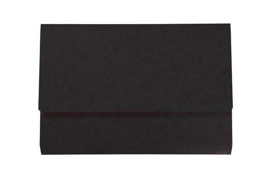 Exacompta Iderama Document Wallet Manilla Foolscap Half Flap 265gsm Black (Pack 10) - 6501Z - NWT FM SOLUTIONS - YOUR CATERING WHOLESALER