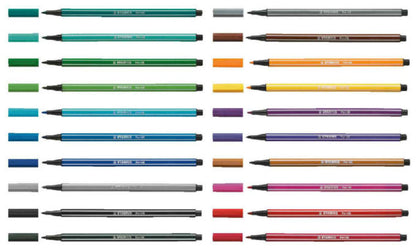 STABILO Pen 68 Fibre Tip Pen 1mm Line Assorted Colours (Wallet 20) - 6820-04